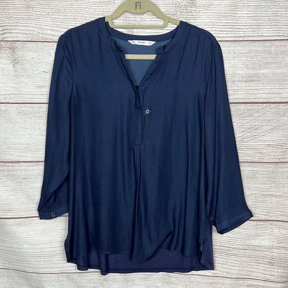 ACOS&A 3/4 length Blue Blouse Top - Picture 1 of 10